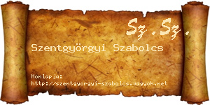 Szentgyörgyi Szabolcs névjegykártya