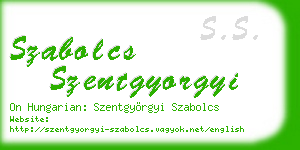 szabolcs szentgyorgyi business card